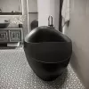 Акриловая ванна Artemis Adonis 190x95 см, отдельностоящая, овальная, с ножками, черная, матовая