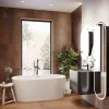 Акриловая ванна Artemis Bauci 160x80 см, отдельностоящая, овальная, с ножками, со сливом-переливом, белая матовая