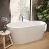 Акриловая ванна Artemis Bauci 180x80 см, отдельностоящая, овальная, с ножками, со сливом-переливом, белый глянец