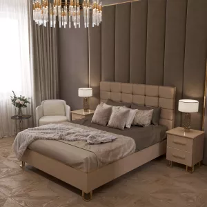 Кровать DIWO Сочи, 160x200 капучино, золото