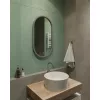 Зеркало DIWO Казань 45 серое, с подсветкой, овальное, в стиле лофт, сенсорное управление