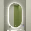Зеркало DIWO Казань 45 белое, с подсветкой сенсорной, овальное, белое, из МДФ, в современном стиле